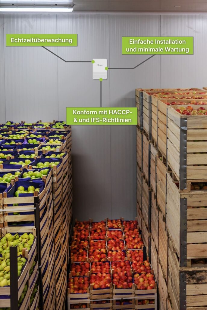 Sensor for cold room monitoring according to HACCP and IFS with LineMetrics